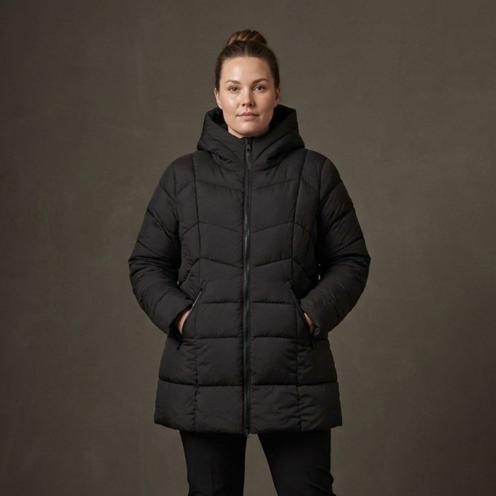 BERNARDO Women Puffer Jacket XL Black Polyester EcoPlume Gorpcore